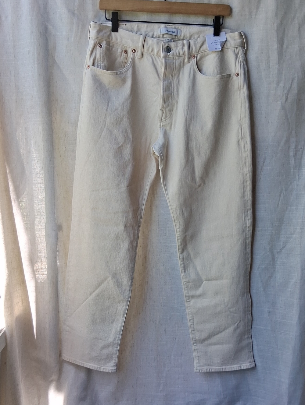 Madewell Men's Straight Jeans in Cream 33×32